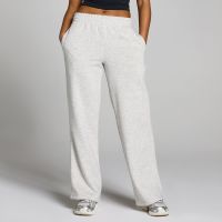pantalon de chandal de pierna recta basics para mujer de mp - gris moteado claro - l