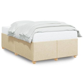Estructura De Cama De Tela Color Crema 120x200 Cm