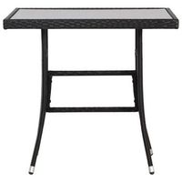 mesa de jardinrmesa para exterioresrmesa de patio 80x80x74 cm ratan sintetico negro