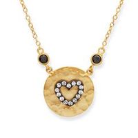 cadena de plata 925 banado en oro con colgante de corazon