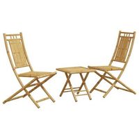 juego de mesa y sillas de jardin 3 uds  conjunto de mesa y sillas bambu