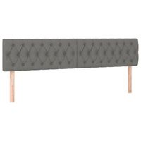 cabecero accesorio para dormir mueble de dormitorio acolchado 2 piezas 100 x 7 x 7888 cm tela gris oscuro tdl0206373