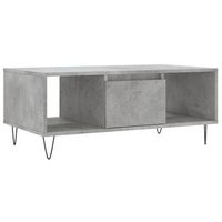 mesa de centro con cajon y 2 compartimentos diseno moderno 90 x 50 x 365 cm madera de ingenieria y metal gris dec039370
