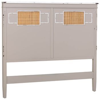 Cabecero De Cama De Madera Con Rejilla Gris 150x6x130