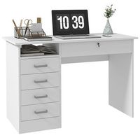 escritorio para ordenador de melamina 5 cajones 110 x 50 x 76 cm r blanco