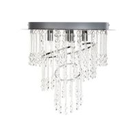 lampara de arana colgante glamurosa fabricada en vidrio y metal en color plateado r 35 cm esmelle