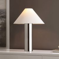 lampara de mesa en metaltejido plata
