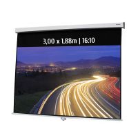 kimex pantalla de proyeccion manual 300x188m formato 1610