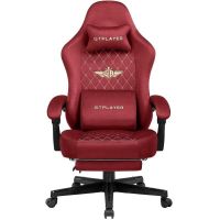 silla gaming ergonomica gtplayer con resorte y reposapies roja