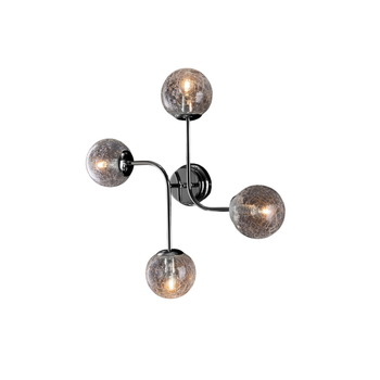 Lámpara De Techo Ikarus En Hierro Cromado Pulido 4 Luces L.63 X 59 Bl213-pl4-cr