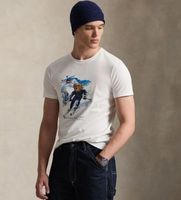 polo ralph lauren para hombre 710p07343001 camiseta con polo bear custom slim fit blanco m casual algodon manga corta