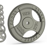 2x placas de pesas disco con agarre hierro fundido - 15kg