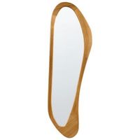 espejo decorativo de pared estilo moderno de madera de paulownia 43 x 160 cm marron claro sauville