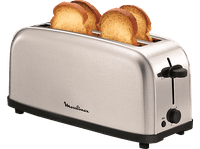 tostadora - moulinex classic ls330d11 1400 w 2 ranuras extralargas 6 niveles de tostado bandeja recogemigas boton stop acero inoxidable