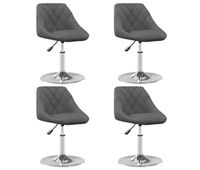 vidaxl sillas de comedor giratorias 4 unidades terciopelo gris oscuro