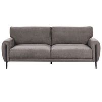 sofa moderno 3 plazas tapizado de chenilla fundas de cojines extraibles patas de metal gris pardo skaro