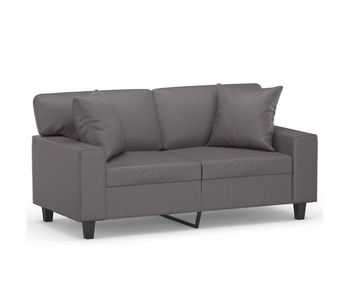 Vidaxl sofá de 2 plazas con cojines cuero sintético gris 120 cm