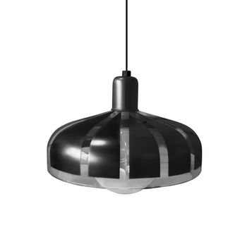 Lámpara de suspensión metal y vidrio negro D29 cm