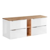 mueble bajo lavabo 140 cm 2 nichos tableros laminados blanco