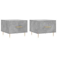 juego de 2 mesas de centro con cajon 50 x 50 x 40 cm madera de ingenieria gris y hierro dec040401