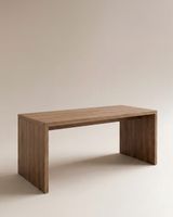 mesa de comedor de madera maciza en tono envejecido de 200x75cm
