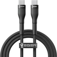 cable usb-c a usb-c veger 100w pd 15 m negro nylon