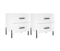 vidaxl mesita noche 2 uds madera ingenieria blanco brillo 40x35x475cm