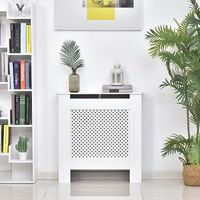 cubre radiador estante de pared de mdf homcom 78x19x82 cm - blanco