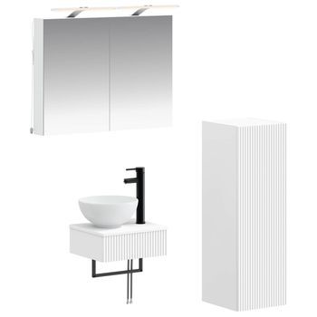 Juego De Muebles De Baño 4 Pcs Blanco 40 X 10,5 X 60,5 Cm Vidaxl