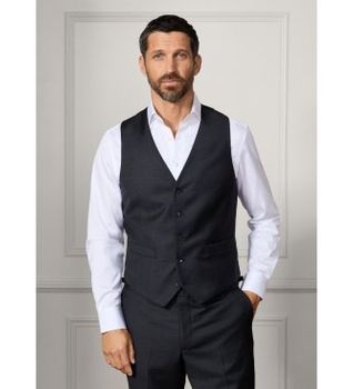 Hackett London para hombre. HM470553 chaleco de lana tejido en italia gris (40/32), Casual, Fiesta, Clásico