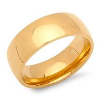 anillo acero inoxidable chapado en oro 8mm