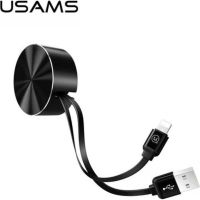 cable retractil usams lightning a usb-a 1 m negro