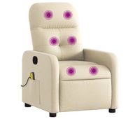 vidaxl sillon de masaje reclinable de tela crema