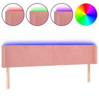 cabecero cama con led  panel de cabecera de terciopelo rosa 203x16x7888 cm