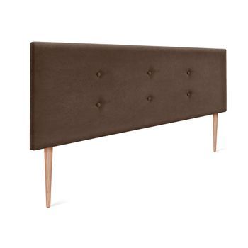 Cabecero De Tela Aqualine Con 2 Hileras De Botones 135x105cm Con Patas Camas 120/135 - Marrón