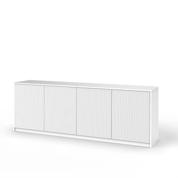 Aparador de 4 puertas en melamina y mdf blanco