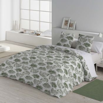 Sandal - Funda Nórdica Estampada Cama 150 - Algodón Extrasuave - Incluye  1 O 2 Fundas De Almohada - Biloba Green