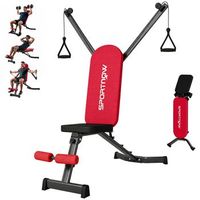 bicicleta estatica rolipo banco de pesas plegable con bandas de resistencia respaldo ajustable planoinclinadodeclinado y estructura de acero
