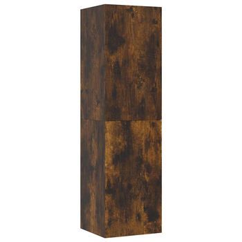 Mueble Para Tv De Pared Color Roble Ahumado 30,5x30x110 Cm Vidaxl