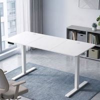 escritorio elevable electrico de melamina homcom 140x60 cm blanco