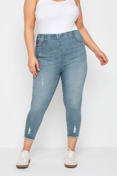 Yours Jeggings Jenny Capri Azul Claro Con Desgarros , Mujer Curvy Y Tallas Grandes, Yours