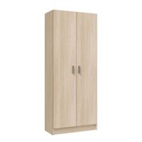armario de 2 puertas 73x180 cm multiusos roble 73 x 180 x 37cm cm