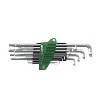 wiha juego de llaves allen en soporte prostar stubby con cabeza esferica torx en titanio plateado de 14 unid 40979