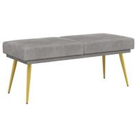 banco de doble capa gris claro 120 x 45 x 46 cm terciopelo vidaxl