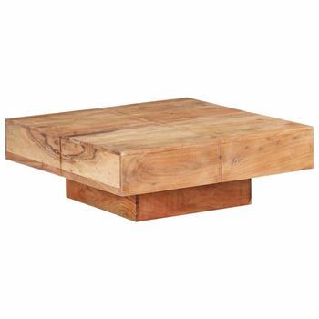 Mesa De Centro De Madera Maciza De Acacia 80x80x28 Cm Vidaxl