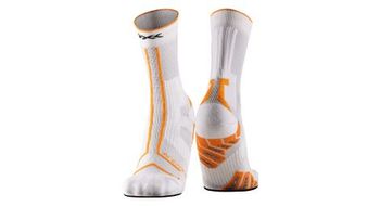 Calcetines x socks trailrun terraskin expert crew blanco naranja