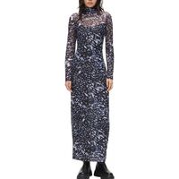 karl lagerfeld vestido largo klj ls mesh lights aop dre para mujer