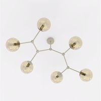 plafon de techo lete beis ambar 6 luces