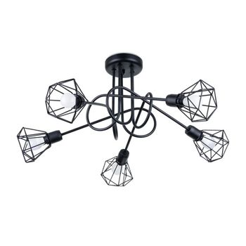 Lámpara de techo mozosa negro 5 luces