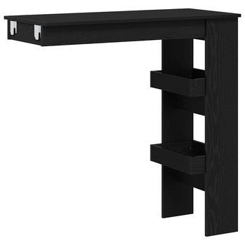 Mesa De Bar De Pared Roble Negro 102 X 45 X 103,5 Cm